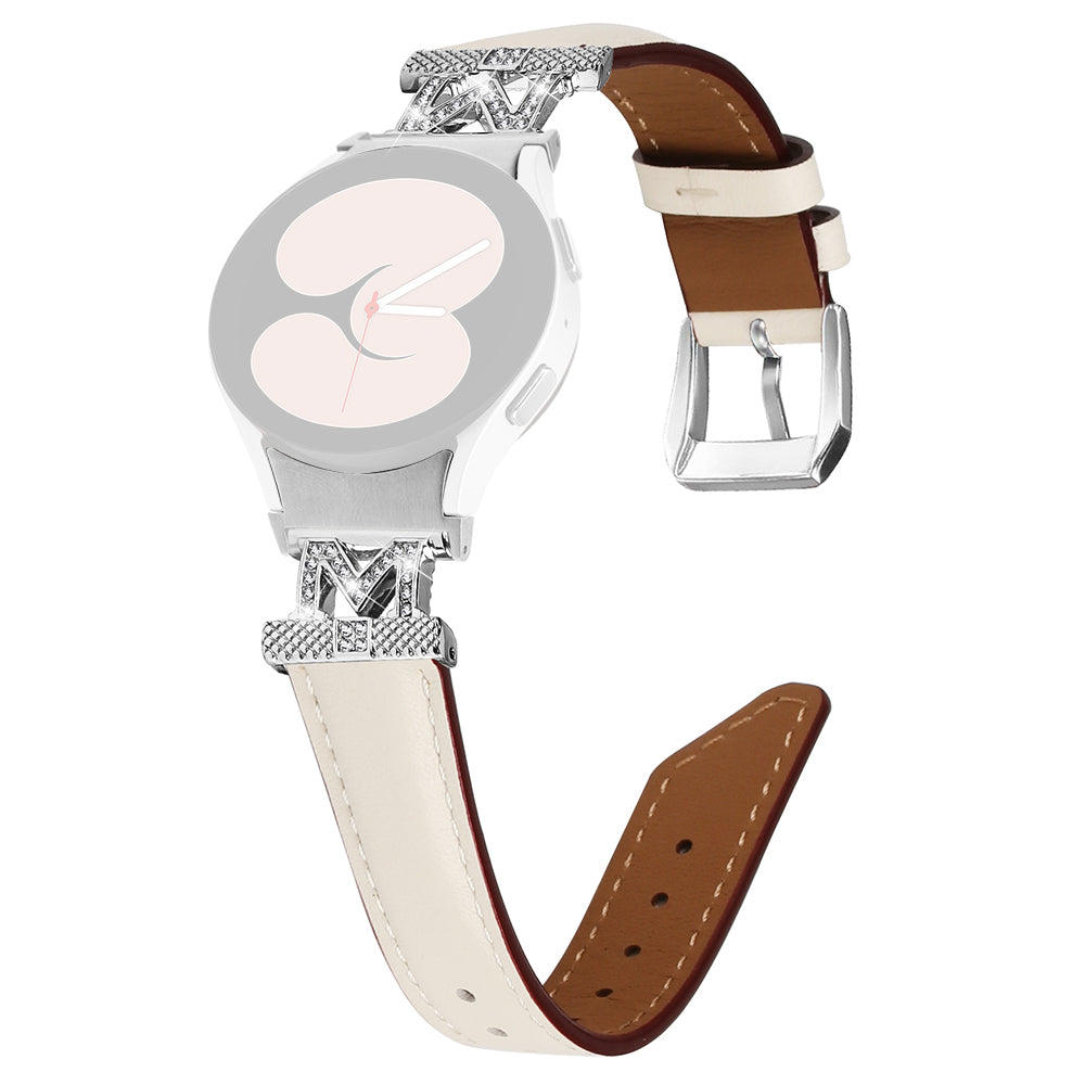 Watch Band for Samsung Galaxy Watch 5 Watch4 44mm 40mm Rhinestone M-shape Connector Bracelet Strap with Silver Buckle Watch Band for Samsung Galaxy Watch 5 Watch4 44mm 40mm Rhinestone M-shape Connector Bracelet Strap with Silver Buckle